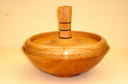 hardwood bowl w/lid #1